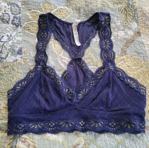 Intimately Free People | Blue & Gold Lace Racerback Bralette